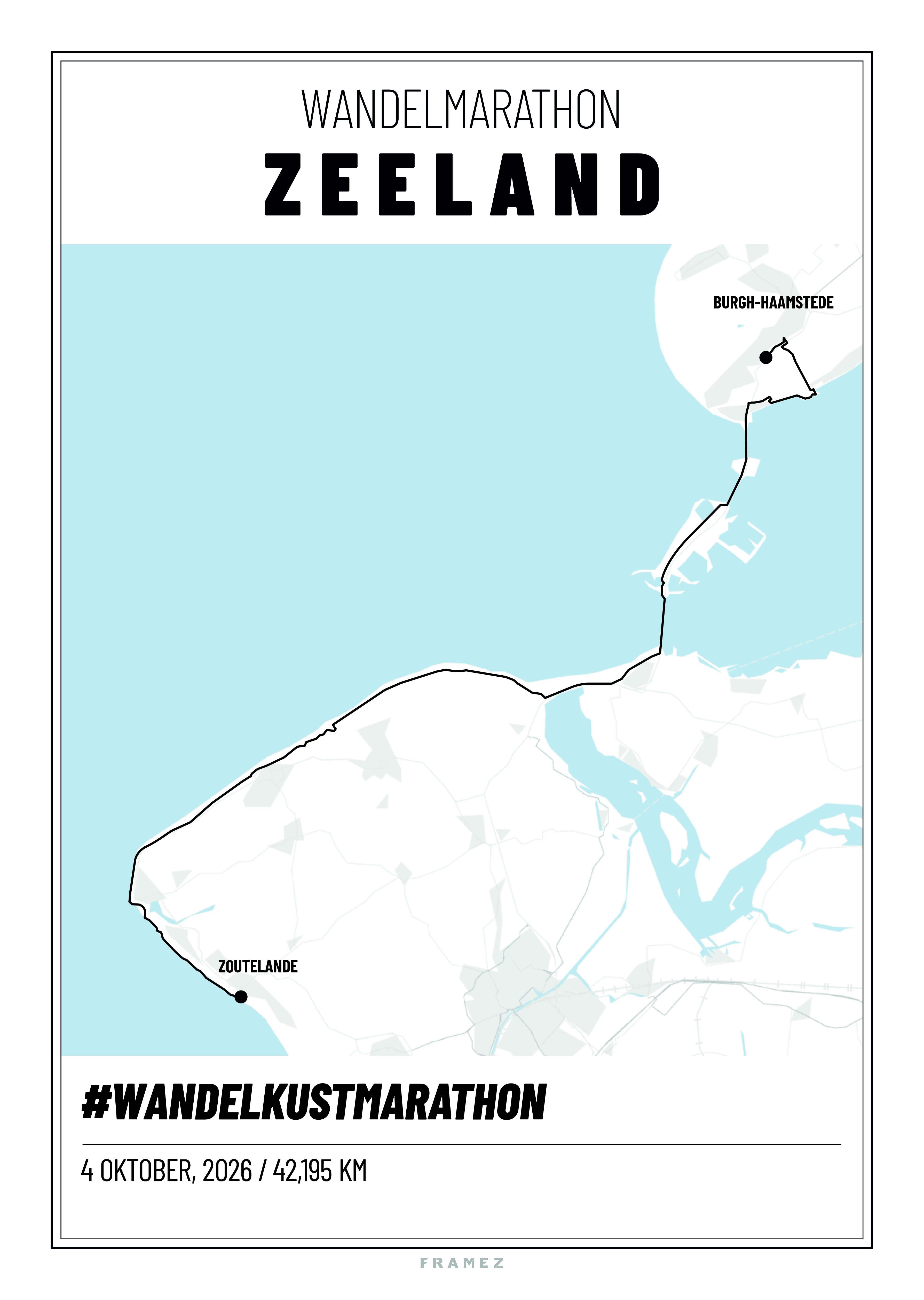 Wandelmarathon Zeeland 2026, voorbeeld van je poster